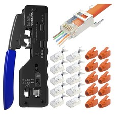 GJ671BL Pince à Sertir RJ45 Outil Sertissage RJ45 avec Connecteur RJ45 Cat7 C...