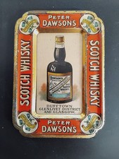 Cendrier en tôle litho lithographiée Scotch whisky Peter Dawson's sheet ashtray