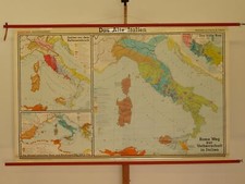 Italie Rome Carthage César Hannibal Histoire 1980 Carte Murale 206x130cm