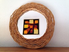 Miroir  Rotin Vintage époque