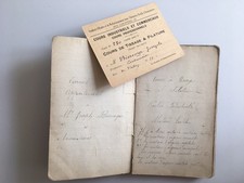carnet manuscrit cours de tissage et filature 1912