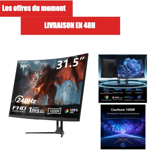 Ktc écran gamer incurvé - pc,