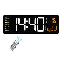 Horloge Murale NuméRique à LED de 16 Pouces - RéVeil/Temp/Date/Semaine/Minu6831
