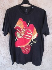 T-shirt ADIDAS noir jersey coton dessin de basket sneakers running L