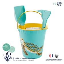 COQ EN PATE Set jouet TORTUE Plage Algoblend Seau Tamis Rateau Pelle Base Algue