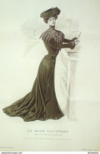 Gravure Mode illustree 1902 #