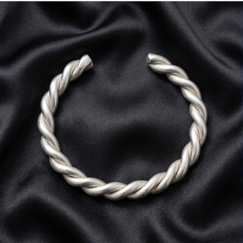 Bold twisted torque bracelet - bold,