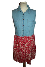 ROBE JEANS + FLEURS  FEMME °°°  TISSAIA  °°°  TAILLE 40