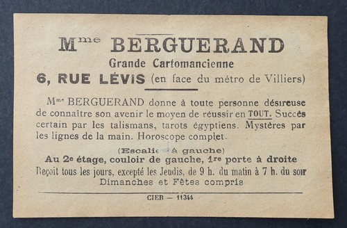 Carte visite publicité - , madame