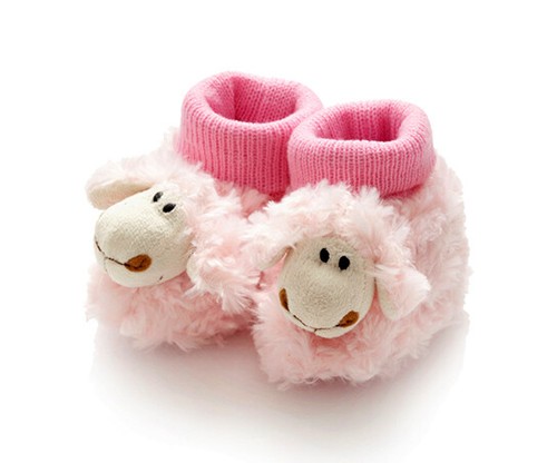 Chaussons rose bebe mouton - chaussons,