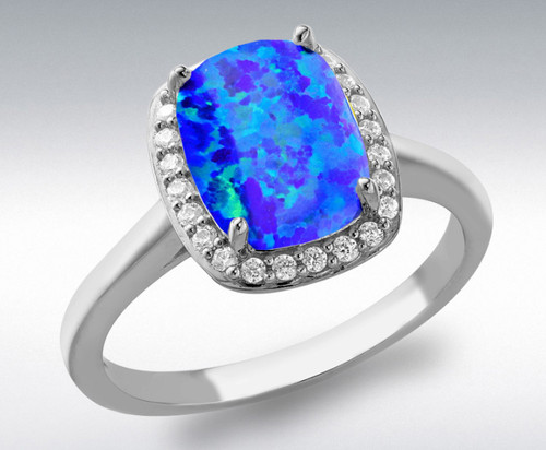 Bague halo opale - bague,