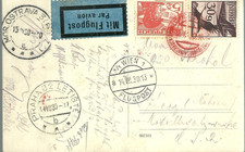 Poste aérienne1930 Carte postale Insbruck Maria Theresienstrasse Autriche