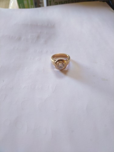 Bague sertie plaqué or - sertie, en