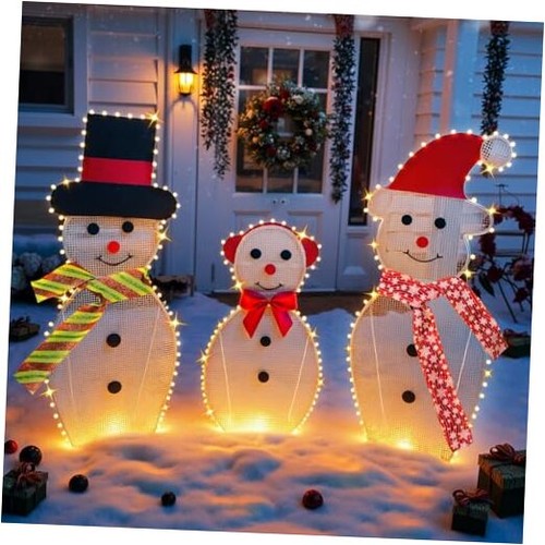 Piece lighted snowman - lighted,