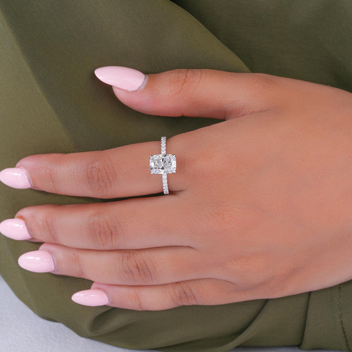 Bague diamant femme coussin - , en