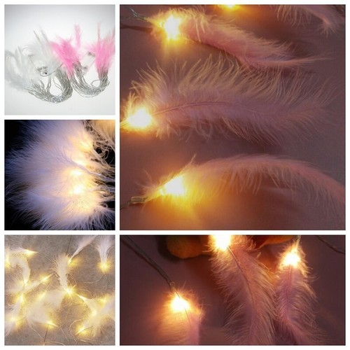 Led fluffy feather fairy - led,