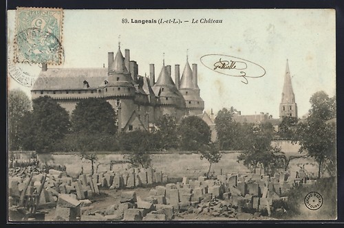 Cpa langeais château - le, et