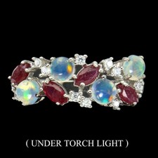 925 Argent Sterling Rond Feu