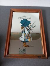 VINTAGE CADRE MIROIR HOLLY HOBBIE 34 Cm X 23 Cm "Commencer La Journée En Beaute"