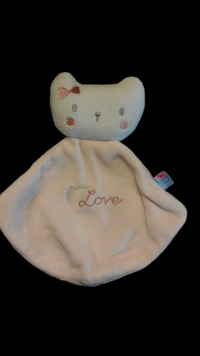 Doudou plat chat ours blanc - doudou,