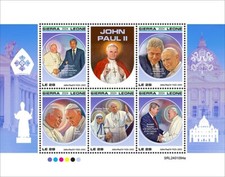 2025 04 - SIERRA LEONE - POPE JOHN PAUL II     5V  complet set    MNH **