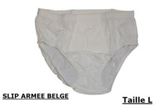 Vintage - SLIP BLANC EN COTON NEUF SOUS EMBALLAGE DE L’ARMÉE BELGE ABL  Taille L