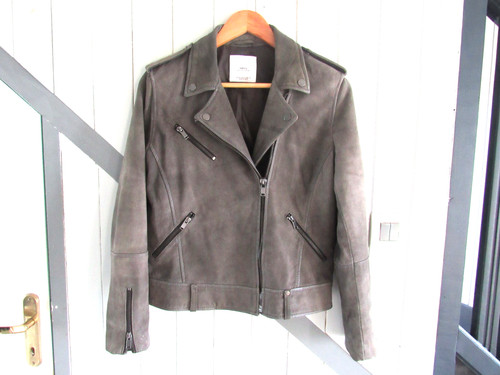 Blouson perfecto cuir gris - , m