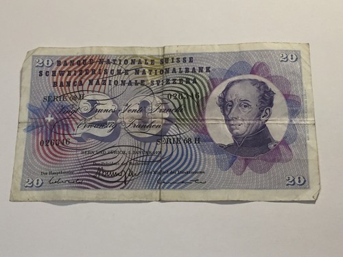 Billet suisse francs 1970 - billet,