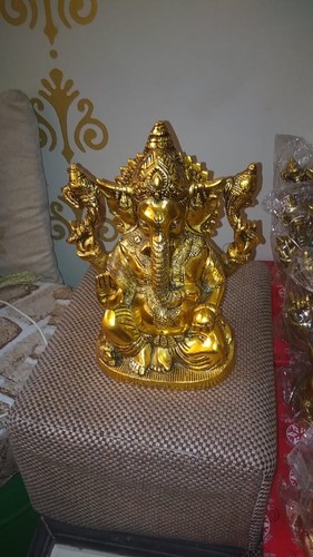 Statue ganesh dorée - dorée,