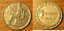 Italie - 1 lire 1922 R