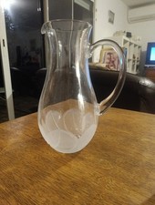 Cristal D'Arques Durand Florence Frosted Glass Pitcher France 44 Oz Discontinued