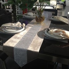 Paillette Strass Velours Table