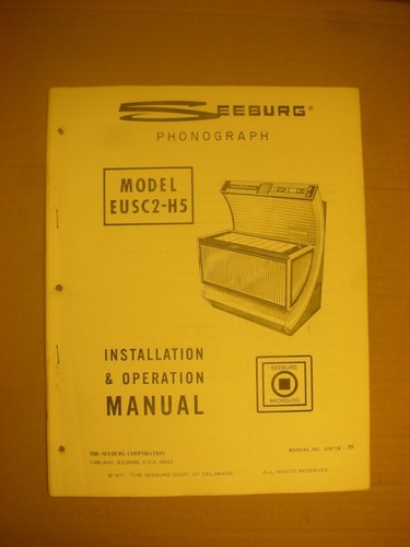 Manuel juke box seeburg - box:,