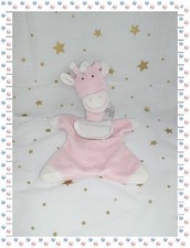 Doudou plat girafe rose - -,