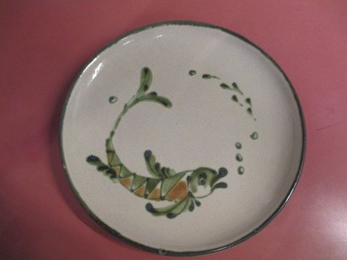 Assiettes grés décor de - 7,