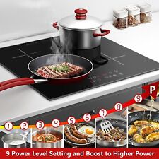 KICHPOWER Table de cuisson à induction 4 plaques, 9 niveaux de puissance,  6000W