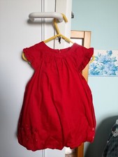 ROBE BOULE FILLE 18 MOIS DPAM ROUGE MANCHES VOLANTS EXCELLENT ETAT