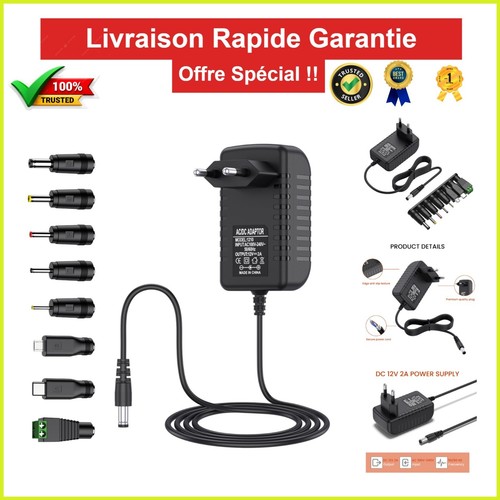 Adaptateur secteur 12v - 12v, 2a