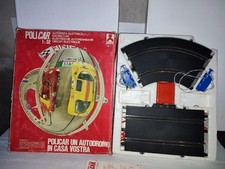 LOT CIRCUIT POLICAR POLISTIL 8 RAIL + 2 MANETTES + TRANSFO + BARRIERE AVEC BOITE