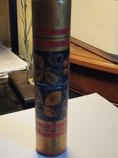 Trousse en  bois peint main  KHOKHLOMA russe  motif floral vintage URSS