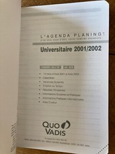 Carnet Agenda universitaire Quo Vadis 2001-2002  vert 15,5 x 10,5 cm