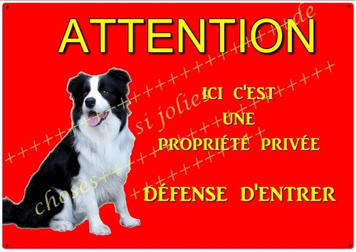 Plaque chien garde border - chien, de