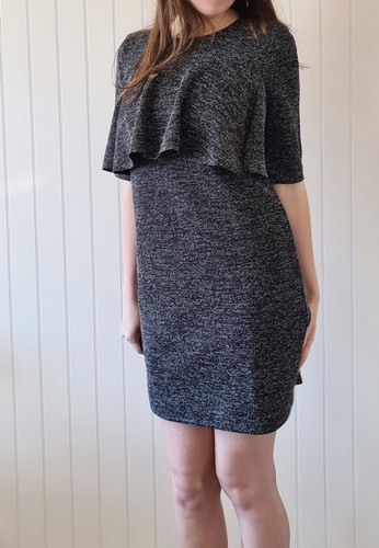 Robe volants noir blanc - robe, à