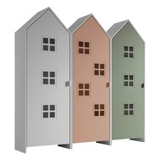 Pack - 3 Armoires Enfant "Casami Bruges" 171cm Blanc, Rose & Vert