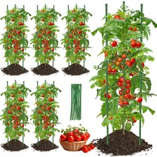 Tuteur Tomate, 6pcs Cage à Tomates Support 130cm Treillis Plante Grimpante Ex...