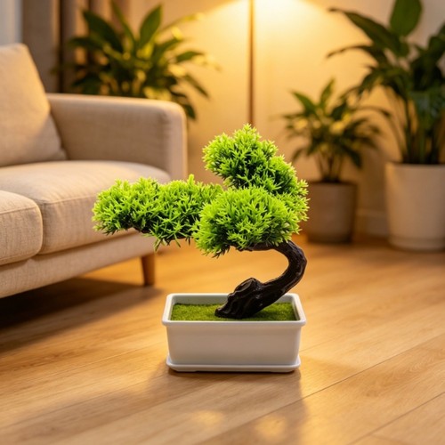 Bonsaï pin plastique vert - , 17