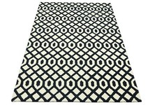 Tapis Beige Noir 100% Laine