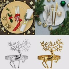 6 pièces anneaux de serviette en forme de cerf porte-serviettes fête de Noël décoration de table