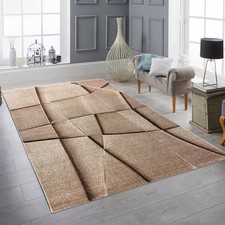Tapis avec motif géométrique moderne beige / marron – facile d’entretien et déco