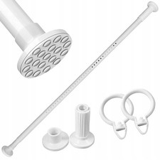 Tringle Rideau Douche Télescopique Extensible Réglable Blanc 120-220cm